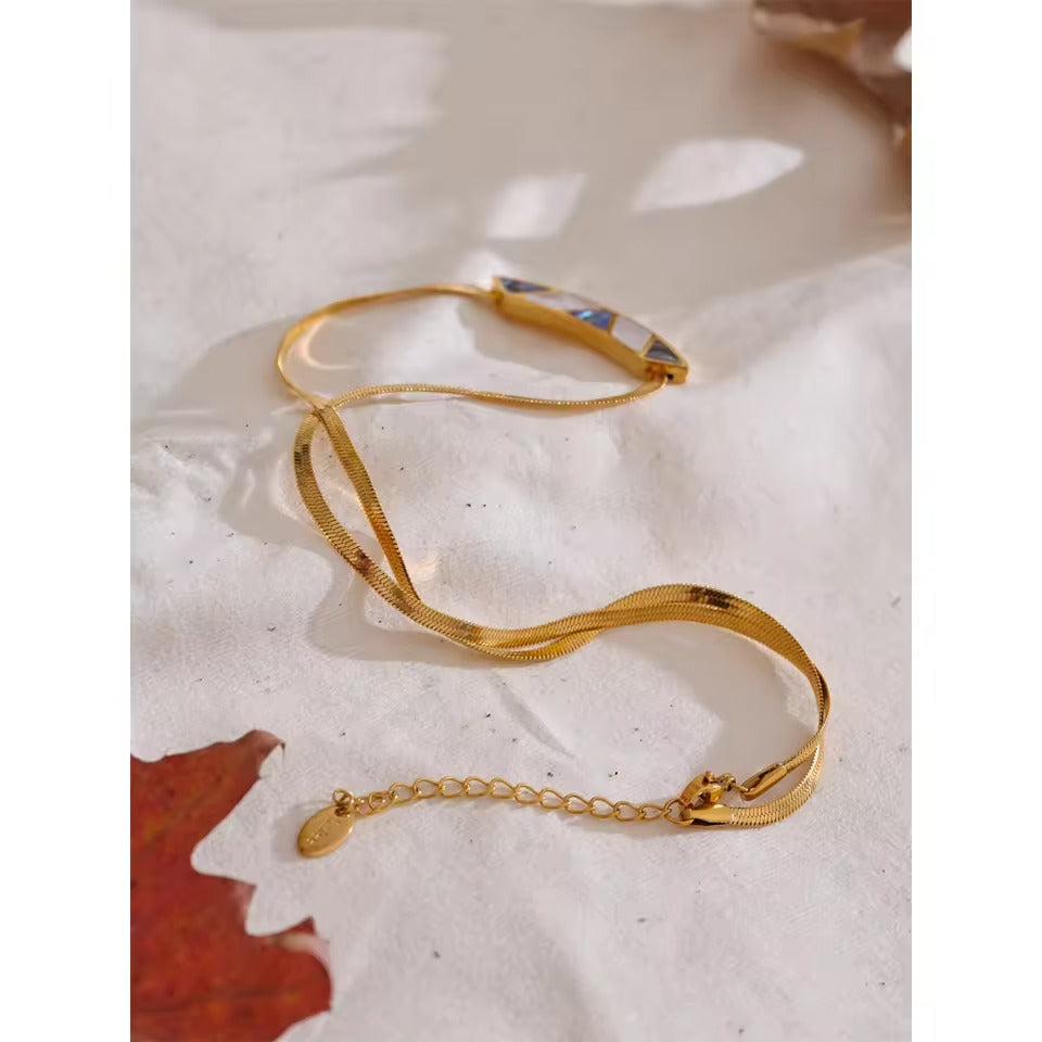 Aurora Mosaic Necklace – gold necklace with pearls