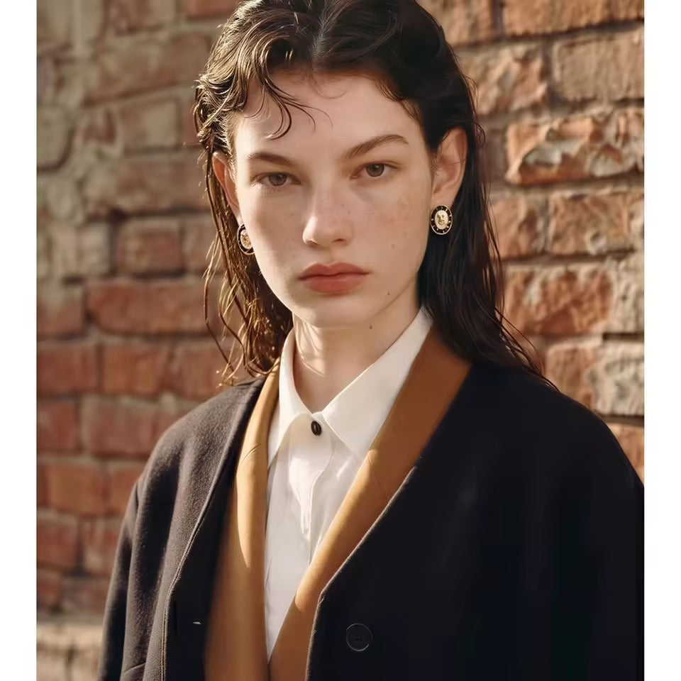 Roselle Studs – gold stud earrings with enamel detail
