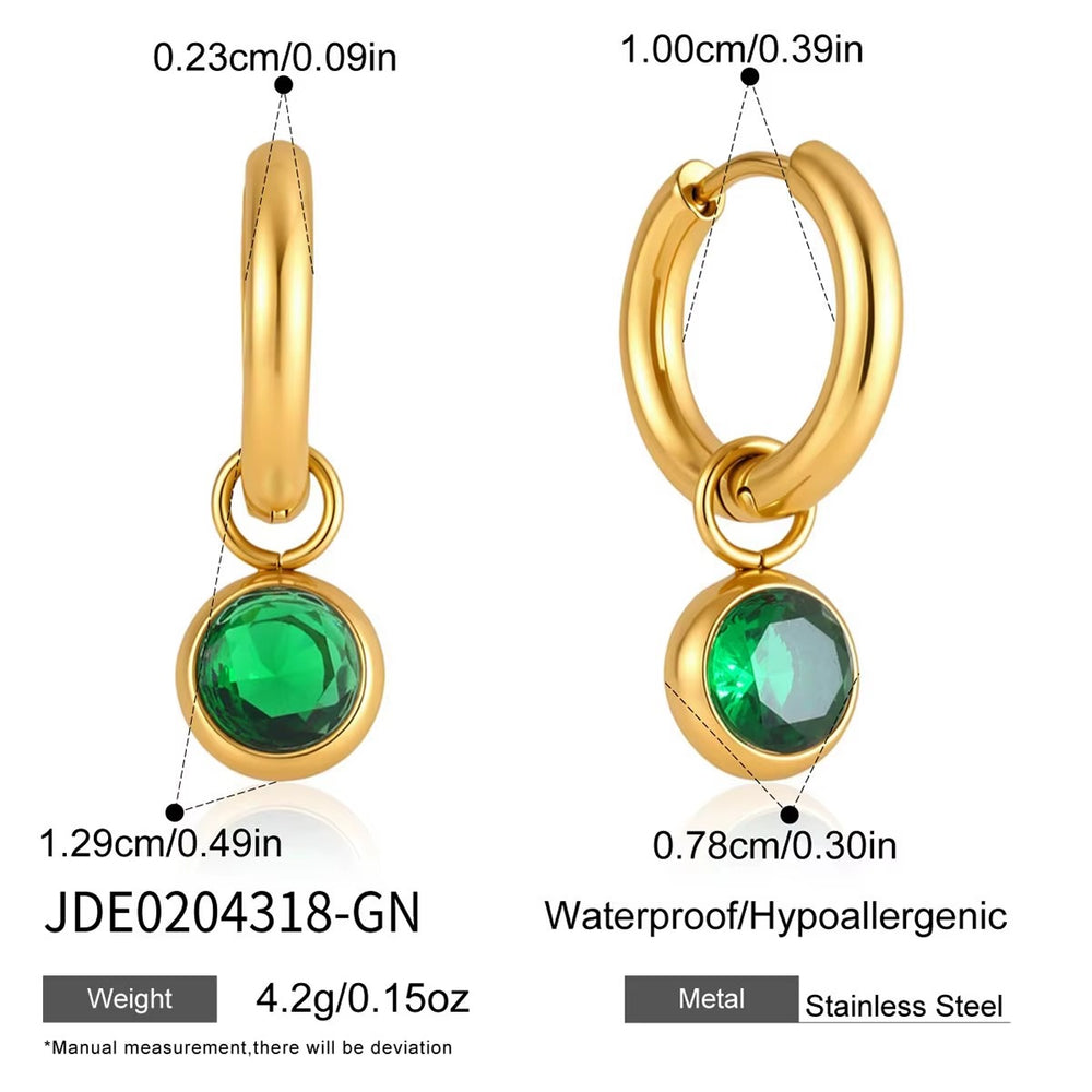 Colorful Huggie Hoop Earrings – gold hoop earrings with cubic zirconia stones