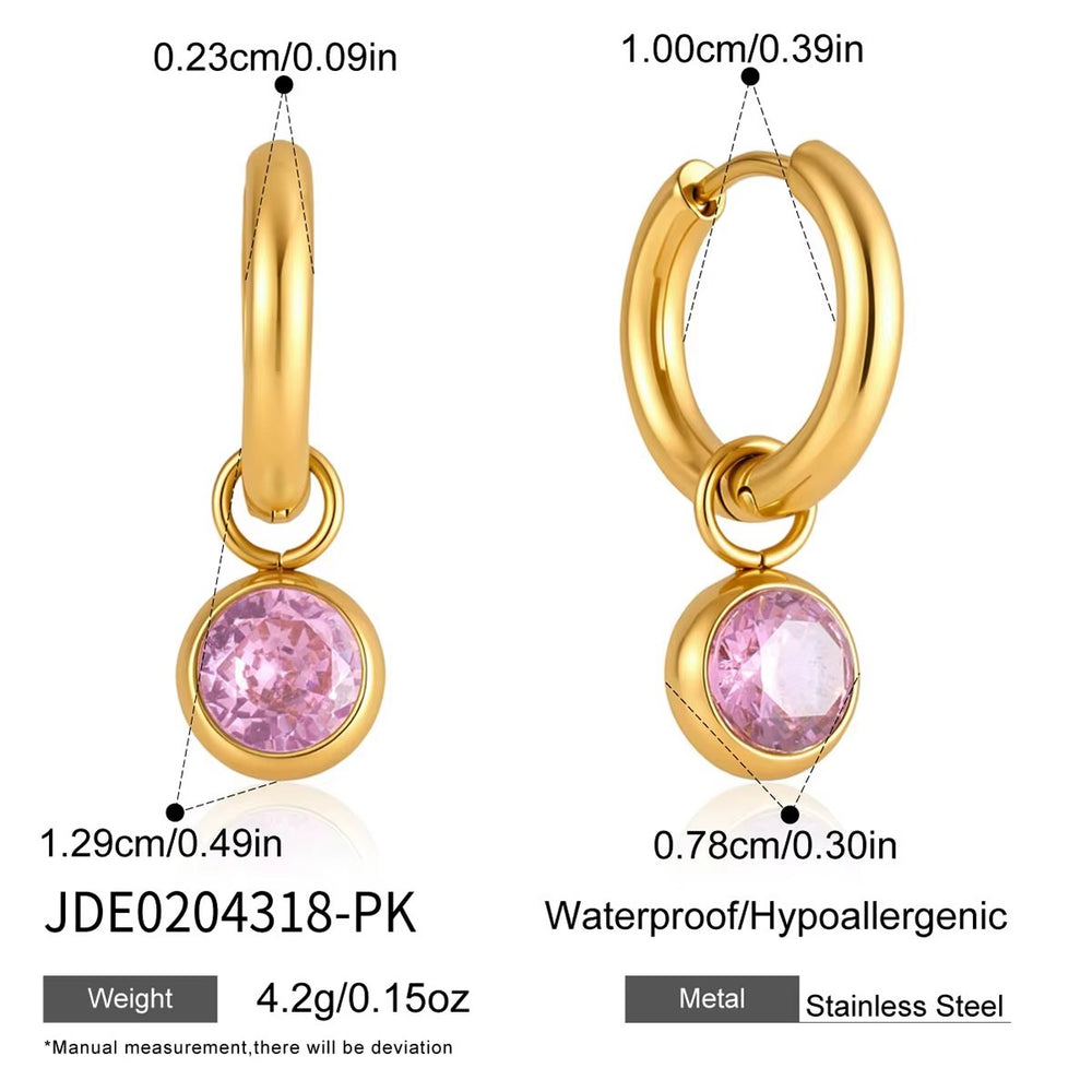 Colorful Huggie Hoop Earrings – gold hoop earrings with cubic zirconia stones