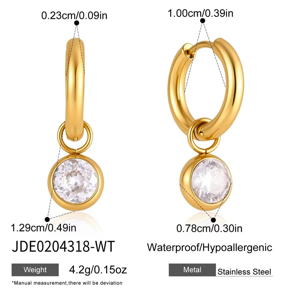 Colorful Huggie Hoop Earrings – gold hoop earrings with cubic zirconia stones