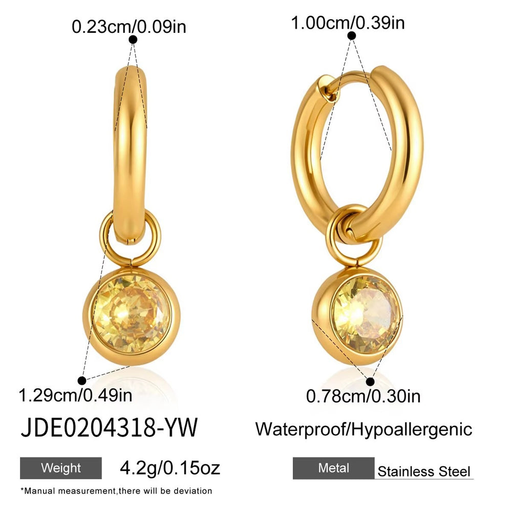 Colorful Huggie Hoop Earrings – gold hoop earrings with cubic zirconia stones