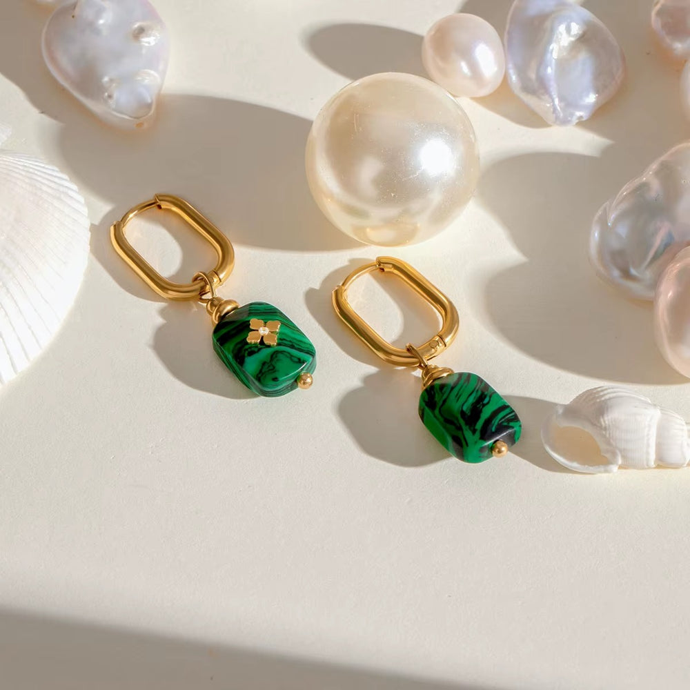 Mosaic Hoop Earrings – gold hoop earrings