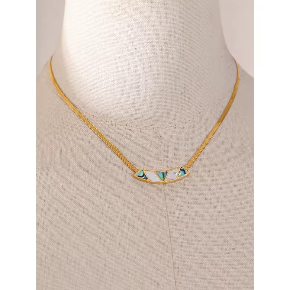 Aurora Mosaic Necklace – gold necklace with pearls