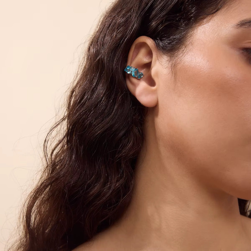 Aqua Bloom Ear Cuff – ear cuff with cubic zirconia stones