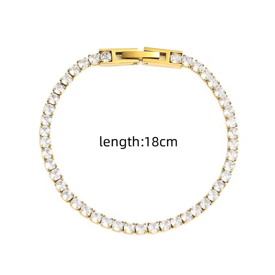 Classic Zircon Tennis Bracelet – gold bracelet with cubic zirconia stones