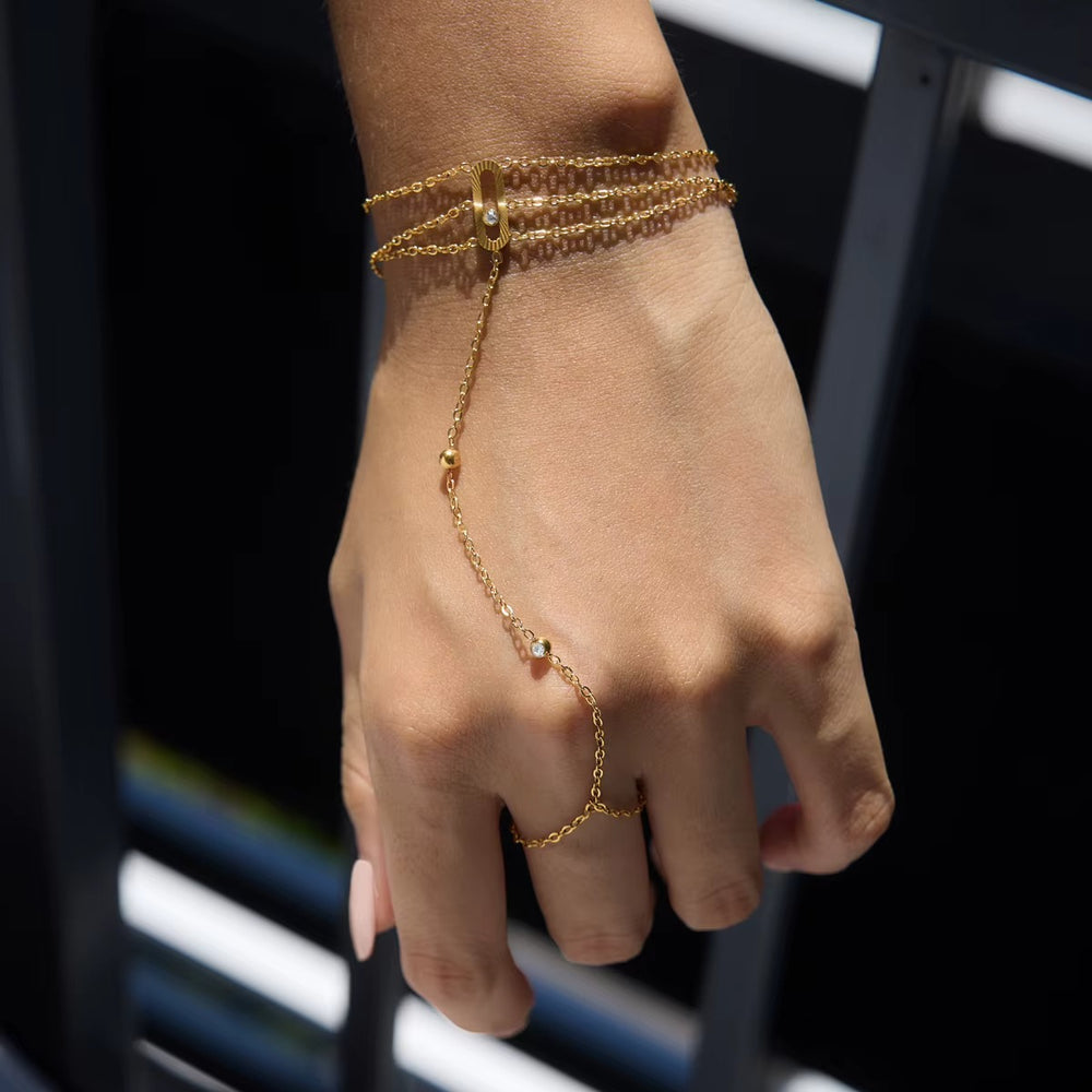 Layered Hand Chain – gold hand chain