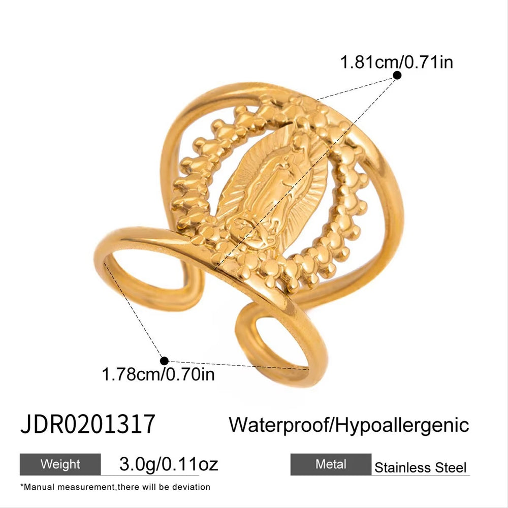 Medallion Ring – adjustable gold ring