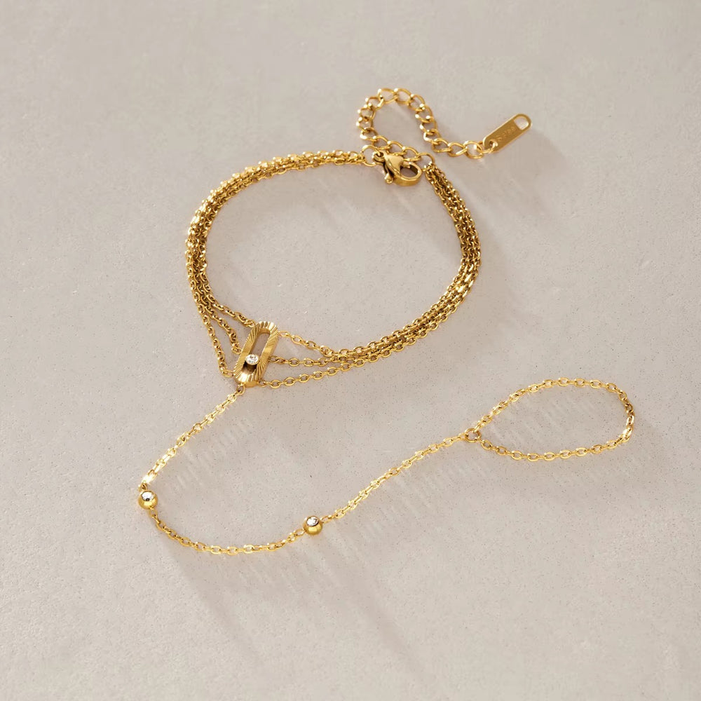 Layered Hand Chain – gold hand chain