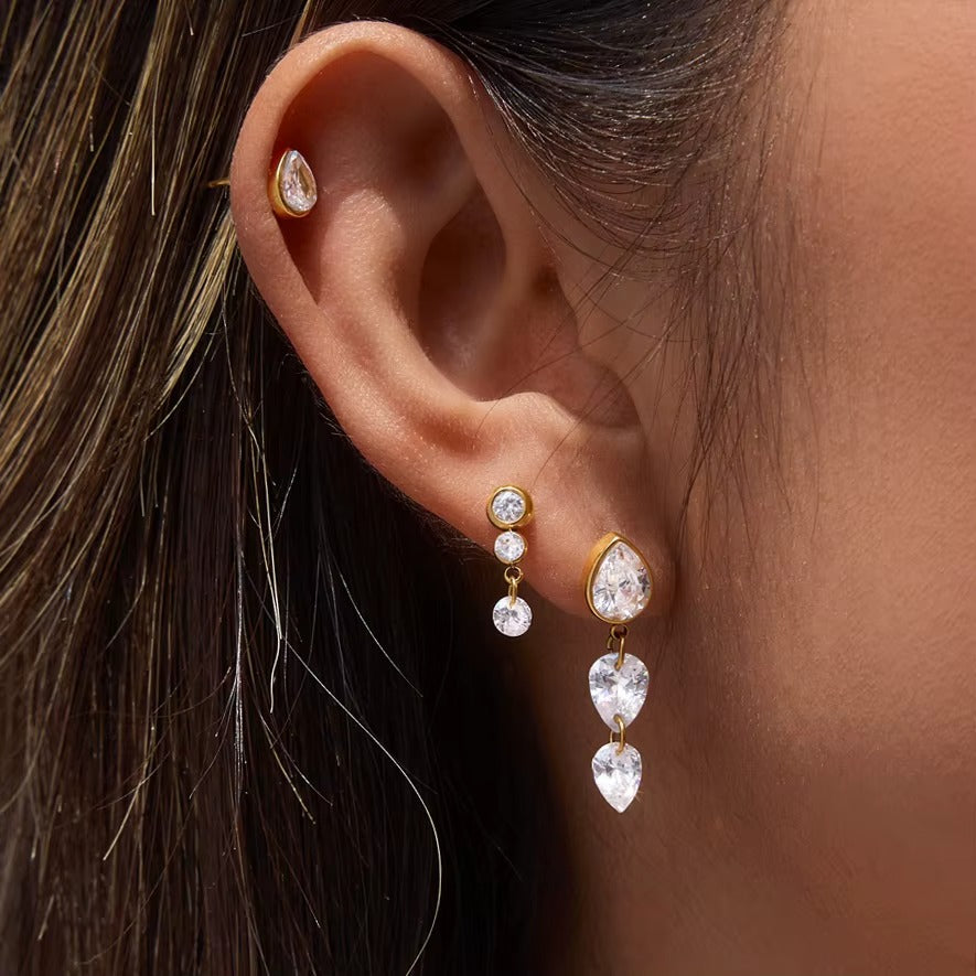This includes 3 earrings for one ear only. It is not a pair.