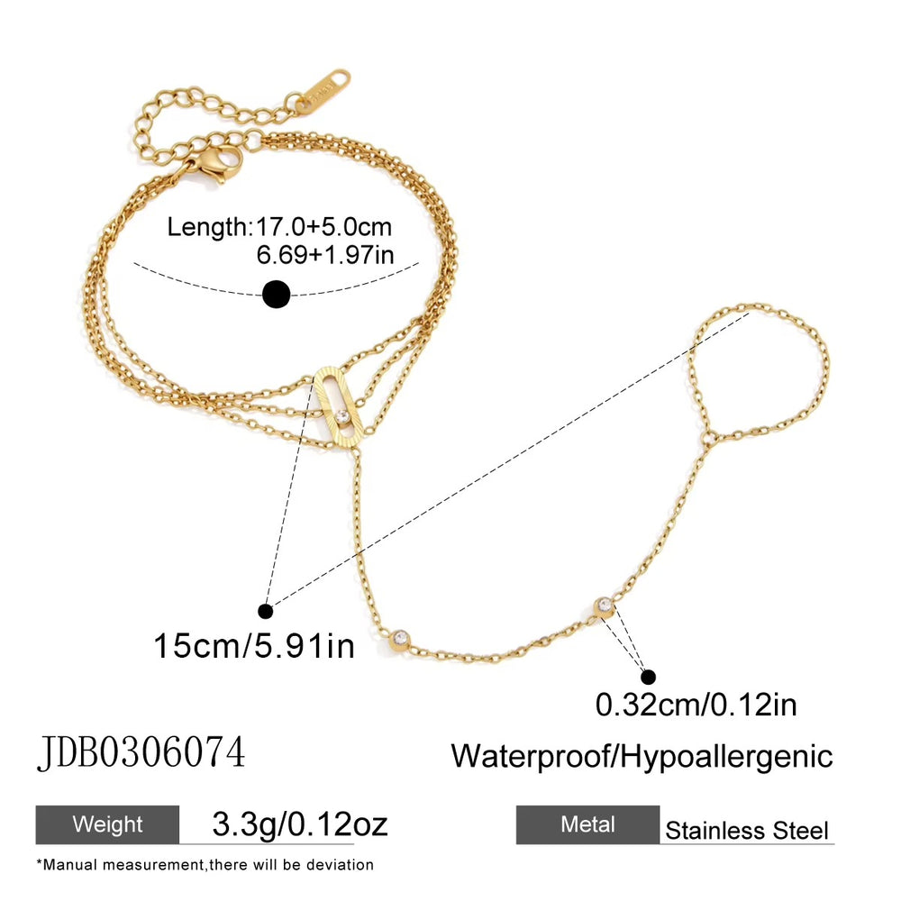 Layered Hand Chain – gold hand chain