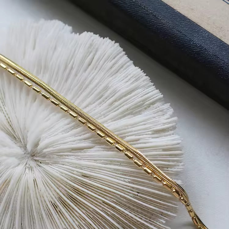 Layered Chain Bracelet – adjustable gold bracelet