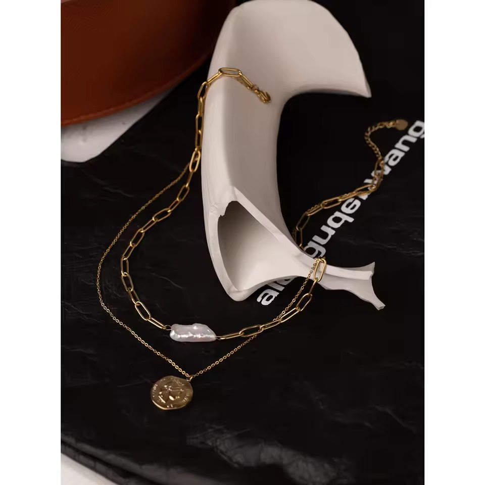 Coin Layered Necklace – gold necklace
