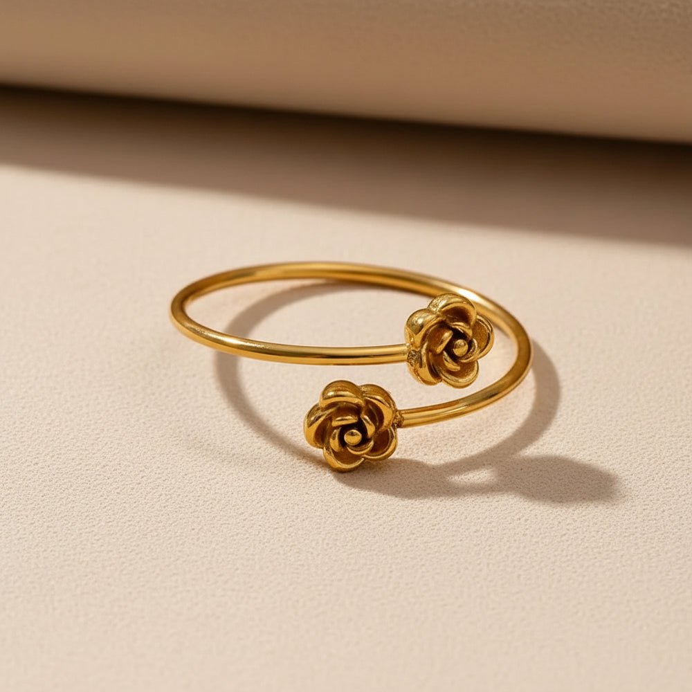 Rose Duo Ring – gold ring