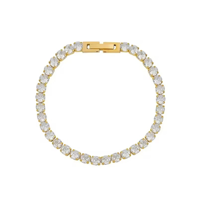 Classic Zircon Tennis Bracelet – gold bracelet with cubic zirconia stones