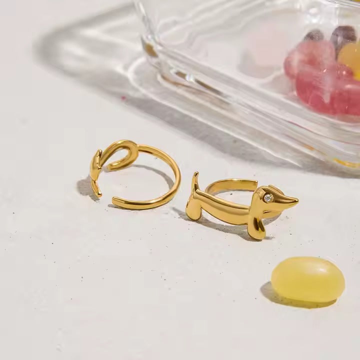 Pawfect Love Rings – adjustable gold rings