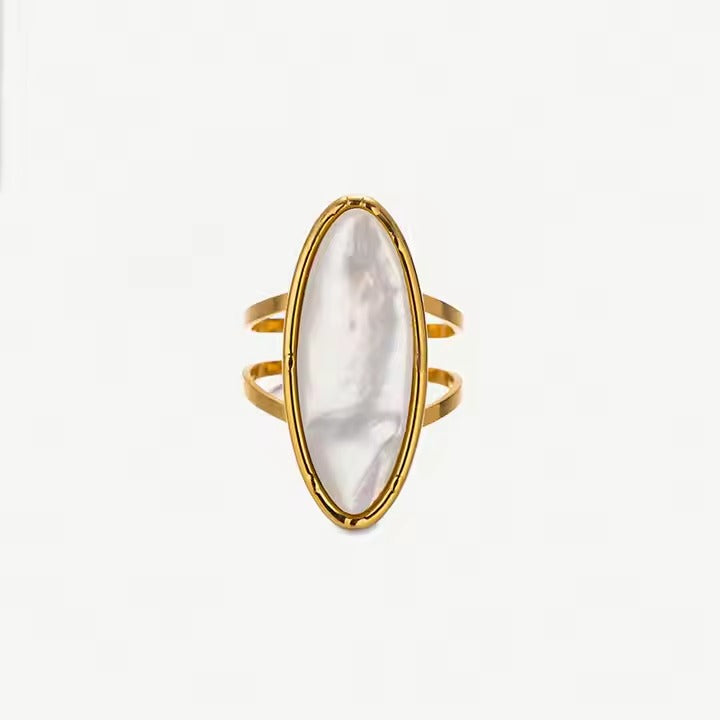 Moonstone Muse Ring – adjustable gold ring