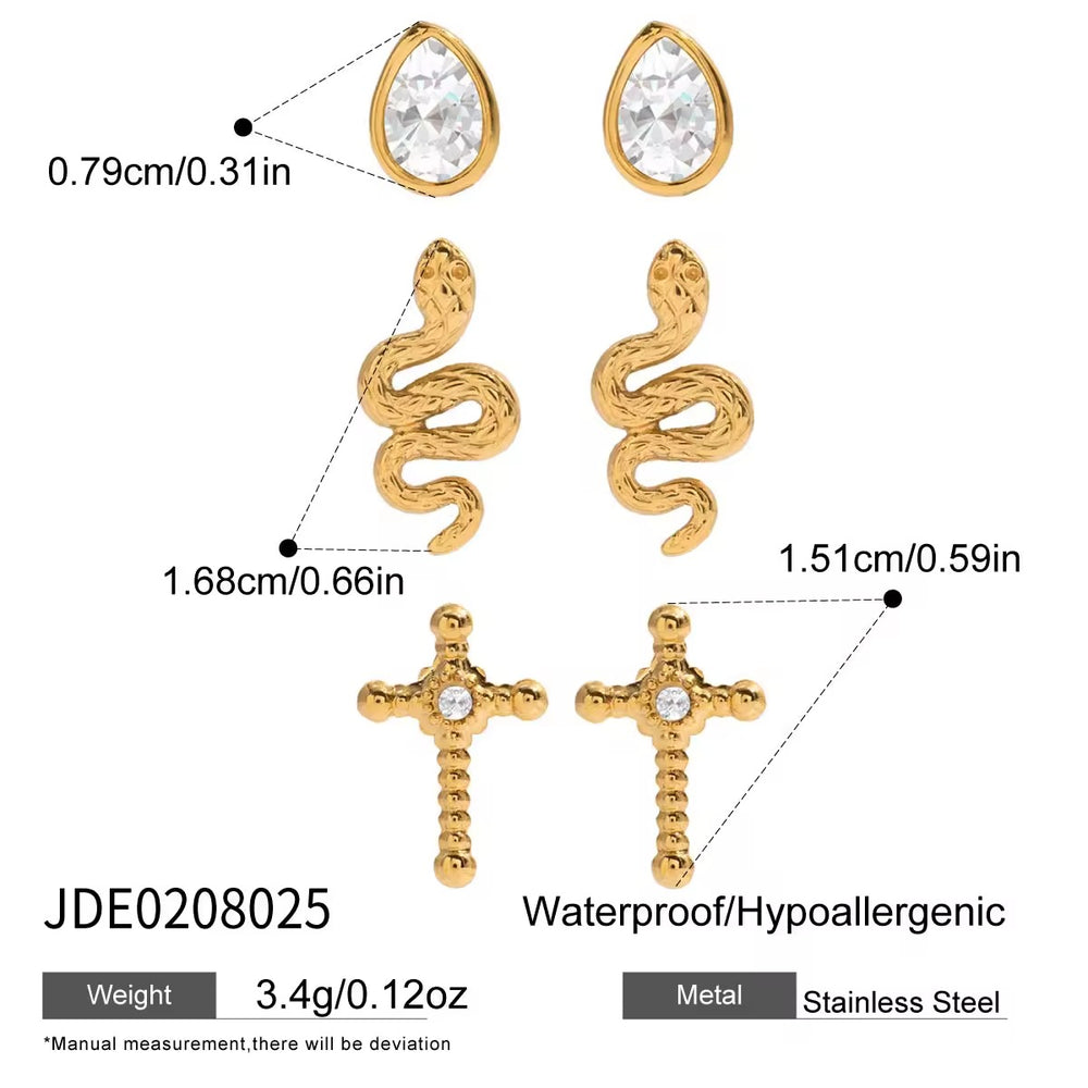 Zodiac Trio Set – gold earring set