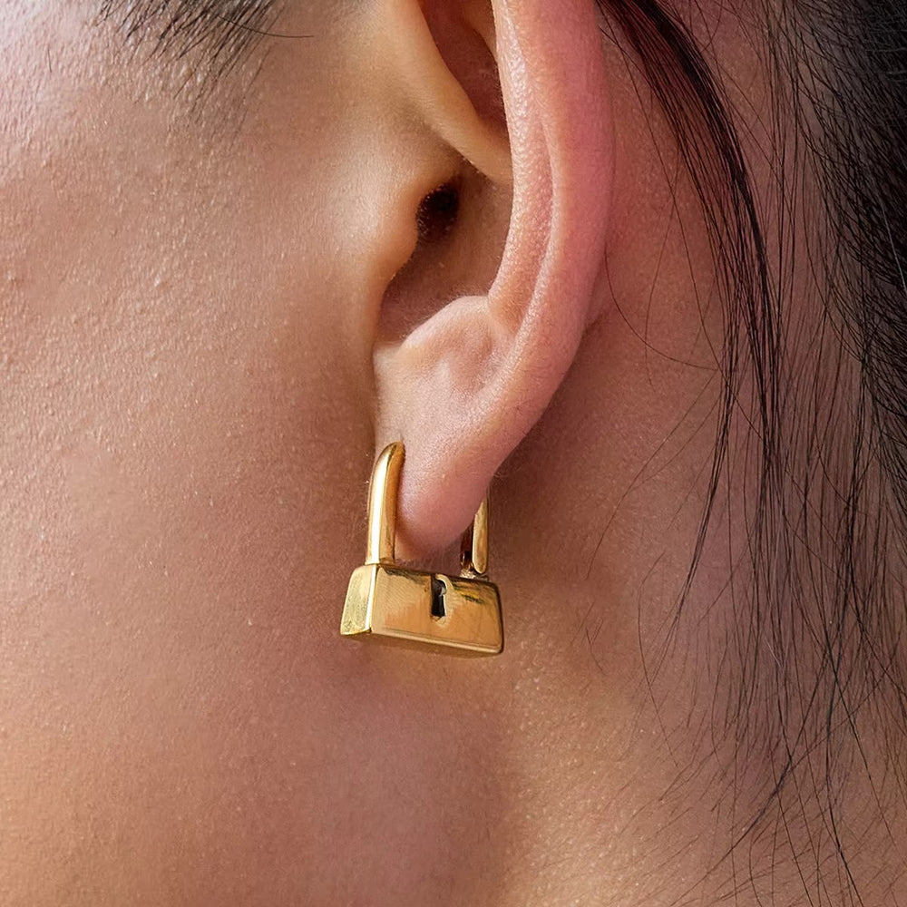 Lock Me In Earrings – gold earrings
