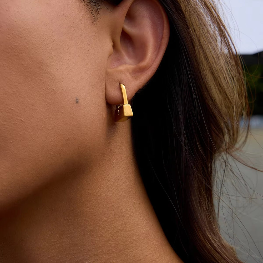 Lock Me In Earrings – gold earrings