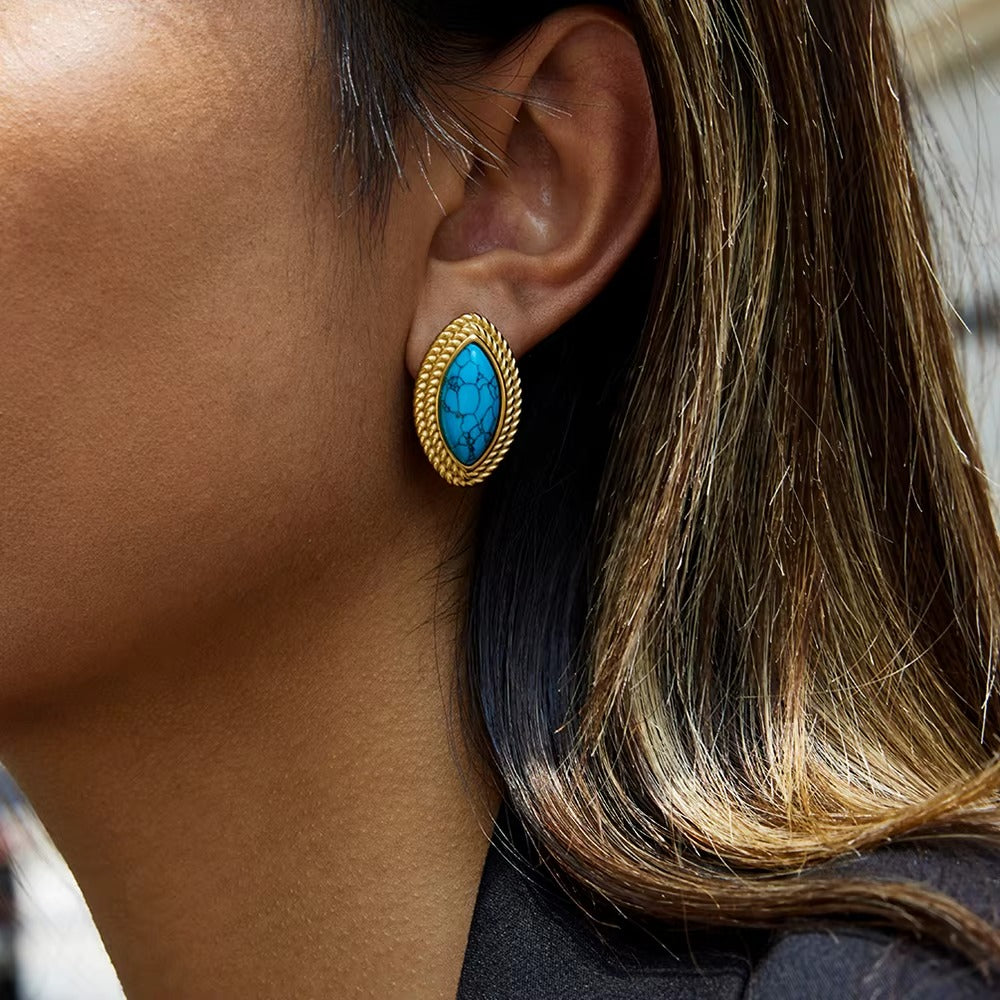 Blue Moon Bites – gold earrings