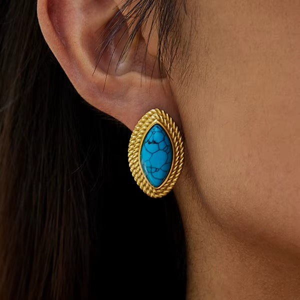 Blue Moon Bites – gold earrings