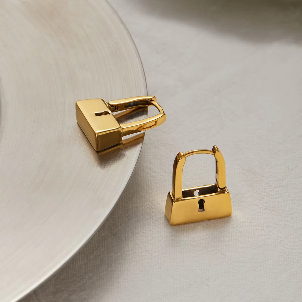 Lock Me In Earrings – gold earrings