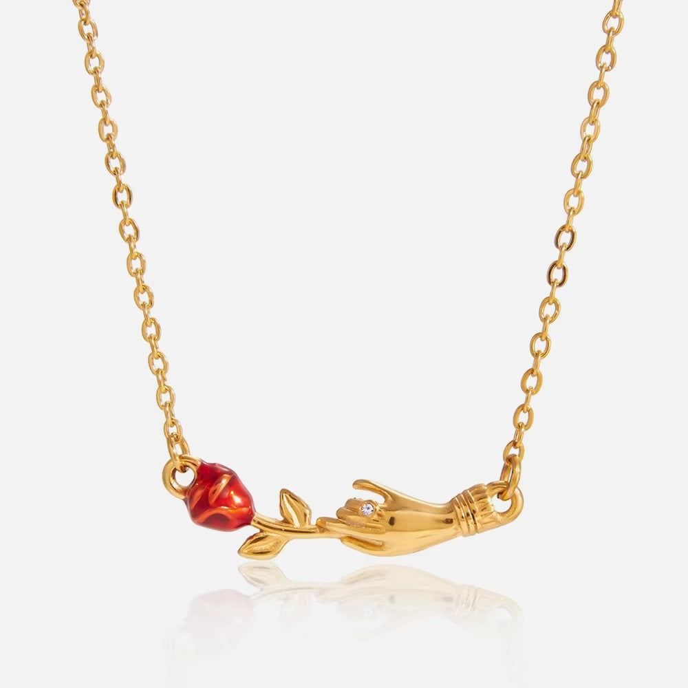 Hold On Rose Necklace – gold necklace