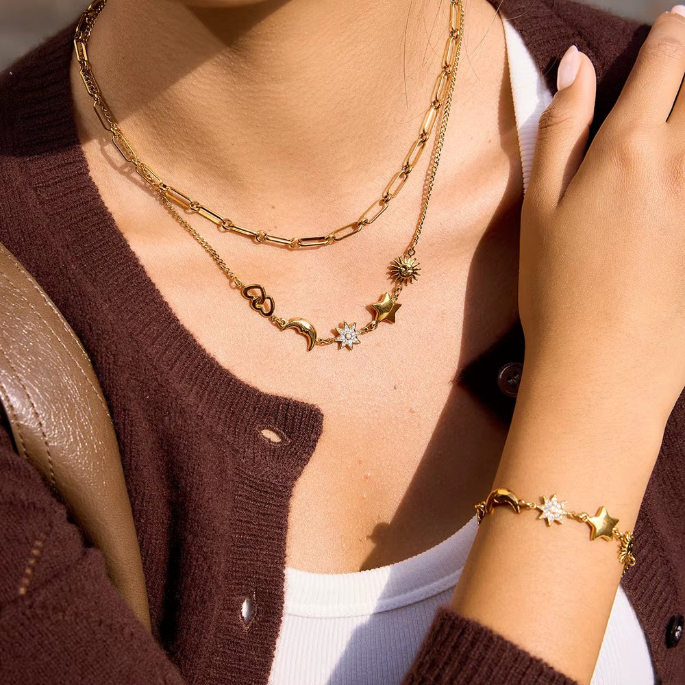 Celeste Charm Necklace – gold necklace