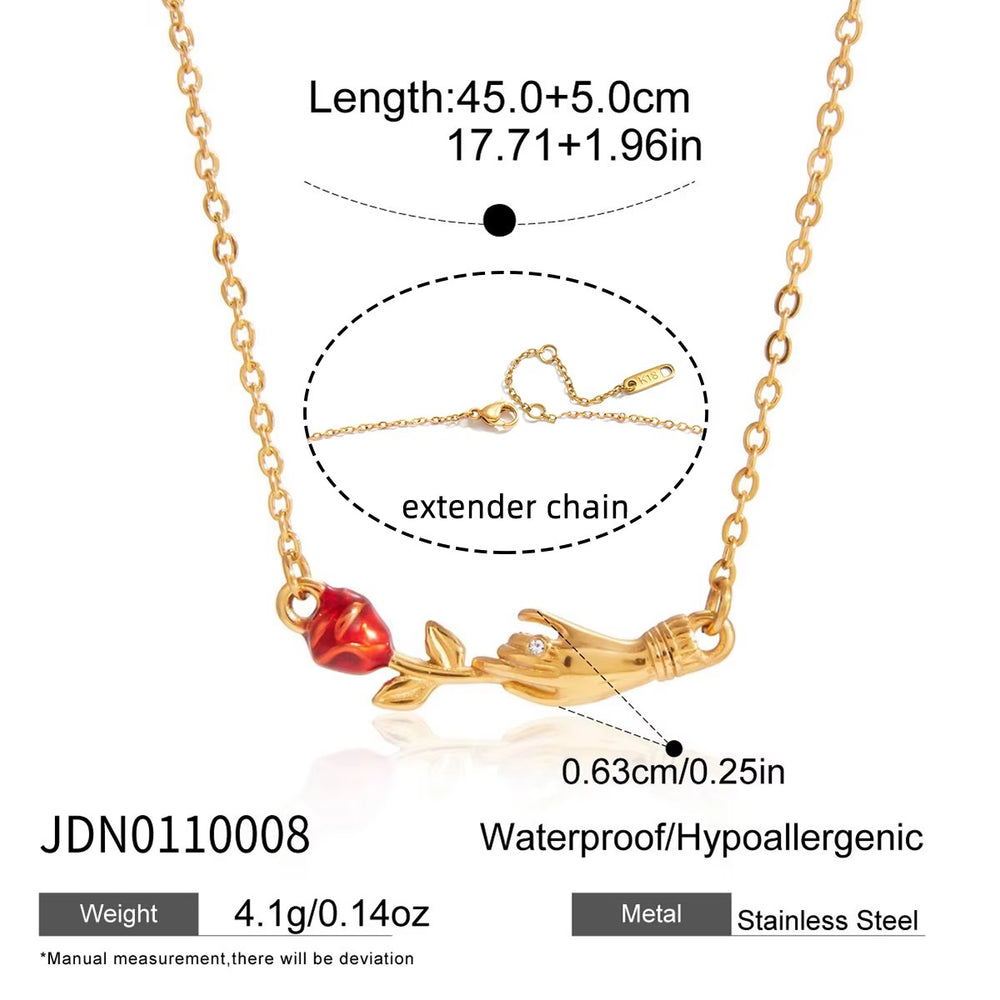 Hold On Rose Necklace – gold necklace